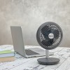 Ventilator portabil reincarcabil ZILAN ZLN-4000, Gri incarcare USB, Putere 5W, Diametru 18 cm, 4 viteze reglabil pe vertical