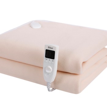 Patura ZLN-4114 crem cu incalzire electrica Soft Polar Fleece, 150X80 cm, 60 W, Temporizator 1-10 ore, ZILAN , Crem
