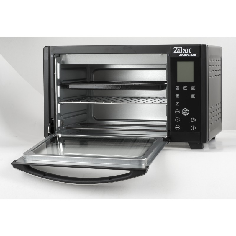 Cuptor electric digital ZILAN ZLN-3734,NEGRU Capacitate 28L, Putere 1600W, Geam dublu, Temporizator 180 min, Temperatura maxima 230 grade celsius,