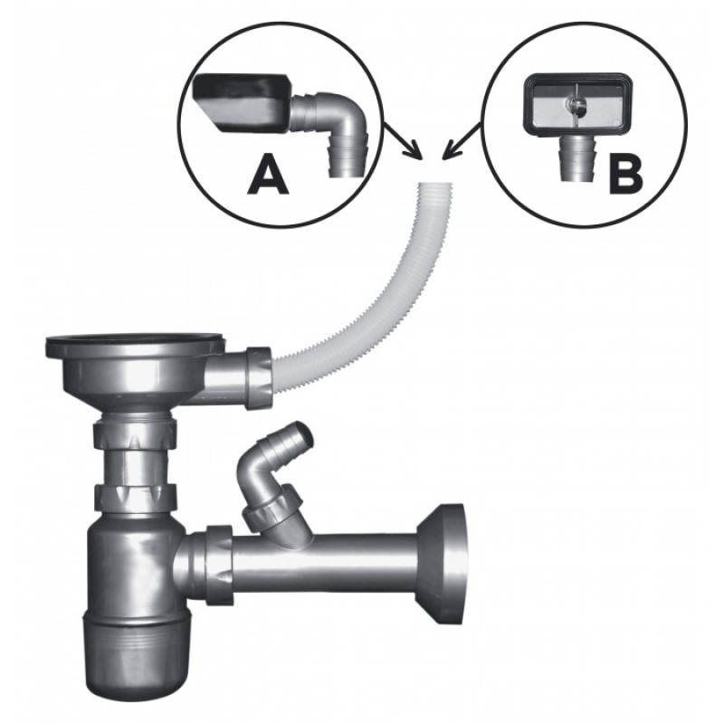 Chiuveta pentru blat Z-INOX ZLN-0179DR, Inox anticalcar, Cuva dreapta, 43.5x76.5 cm+racord scurgere cu preaplin