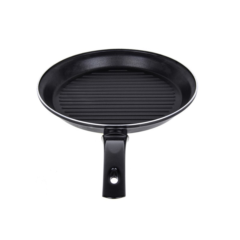 Tigaie aluminiu grill Zilan ZLN-2126, diametru 28 cm, interior teflon