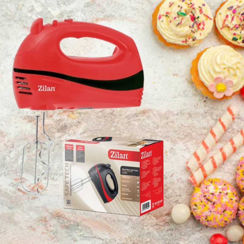 Mixer electric ZILAN ZLN-8401, 300W, 5 viteze, Rosu