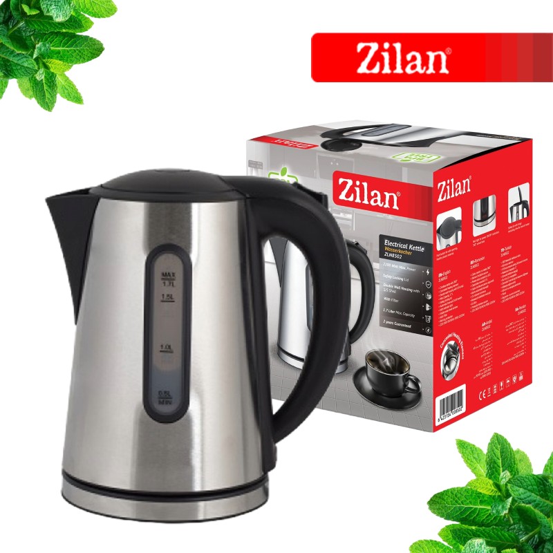 Fierbator electric Zilan ZLN-8502, 1.7 l, 2200 W, Inox