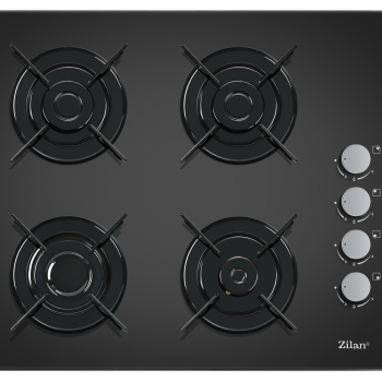 Plita incorporabila Zilan ZLN-0058, Gaz butelie sau gaz natural  duze de schimb incluse , 59x51 cm, 4 Arzatoare, Aprindere Electrica, Sticla Neagra