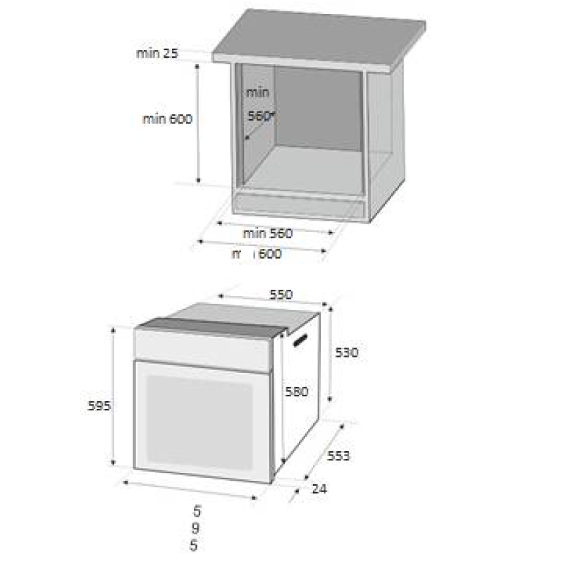 Cuptor incorporabil Zilan ZLN-0065, Electric, 2200W, Timer 90 min, 70 l, Clasa A, Inox