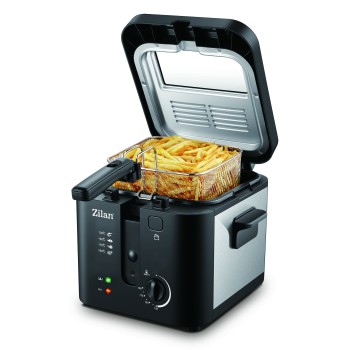 Friteuza Zilan ZLN-0010, 1600 W, 2.5 l, Termostat reglabil, Cuva detasabila, inox