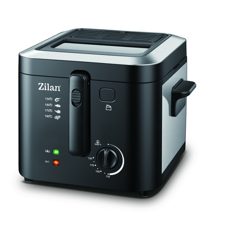Friteuza Zilan ZLN-0010, 1600 W, 2.5 l, Termostat reglabil, Cuva detasabila, inox