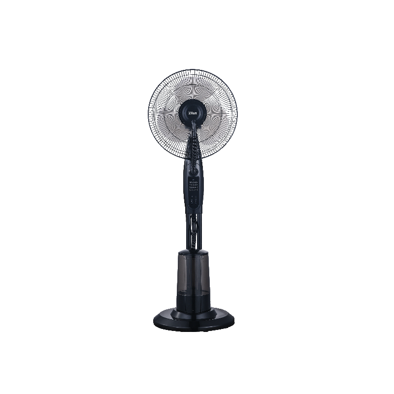Ventilator cu pulverizare de apa Zilan ZLN-0966, Putere 75W, 3 trepte de viteza, cu functie de umidificare, Negru