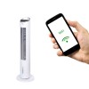 Ventilator tip turn cu racire si oscilatie, Zilan ZLN-1010, 60W, conectare WIFI, 3 viteze, Inaltime 100 cm, Alb