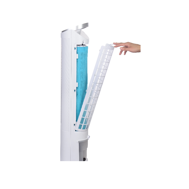 Ventilator tip turn cu racire si oscilatie, Zilan ZLN-1010, 60W, conectare WIFI, 3 viteze, Inaltime 100 cm, Alb