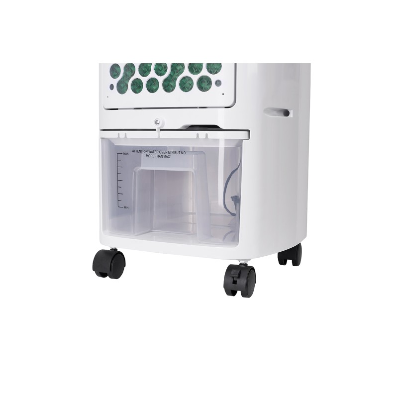 Ventilator cu racitor si purificator de aer mobil ZILAN ZLN-1314, Racire/Umidificare/Purificare, Telecomanda, Temporizator 1-12 ore Rezervor apa 7 l, Portabil, Alb