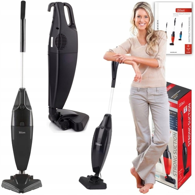 Aspirator vertical ZILAN ZLN-1235,Negru Putere 800W, Fara sac, Recipient praf 2L,