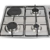 Plita incorporabila Zilan ZLN-1918 GPL si Gaz natural 58x50 cm, 3 ochiuri, 1 ochi electric, duze de schimb incluse, aprindere electrica, Inox
