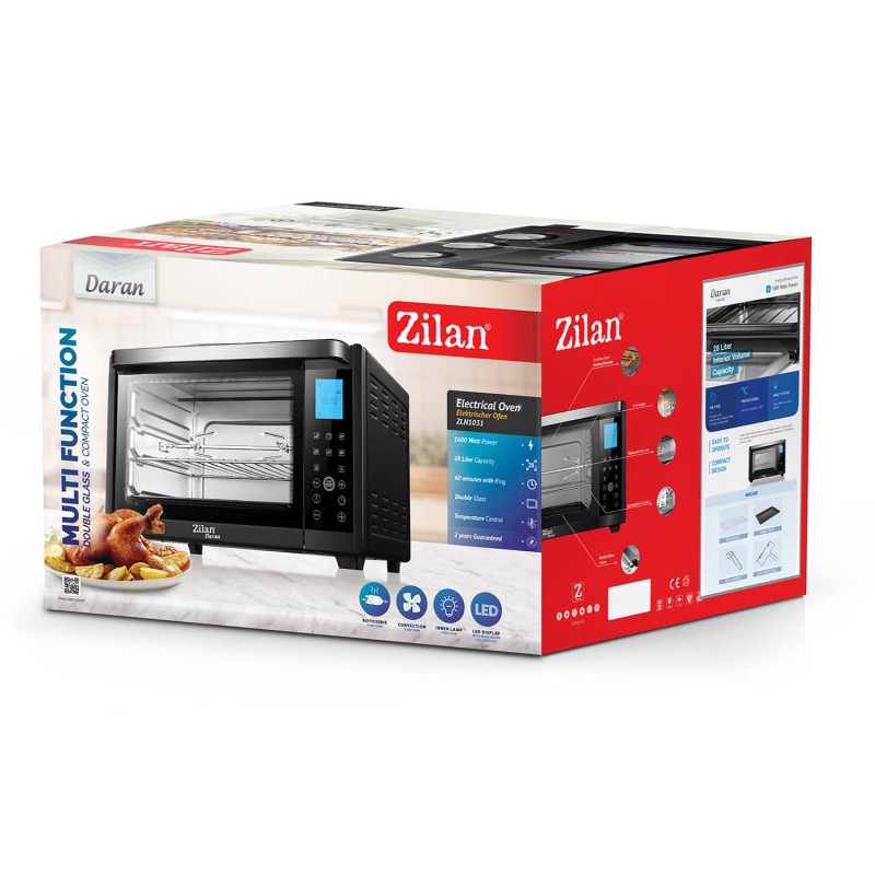 Cuptor electric Zilan ZLN-1031 DARAN2, 1600 W, 28 Litri, Temperatura Reglabila, Digital, Negru