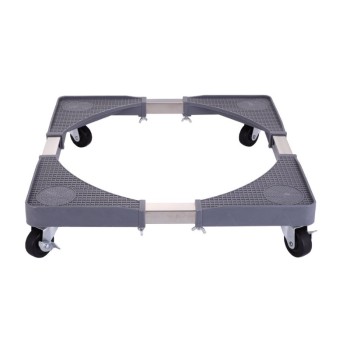 Suport reglabil Zilan ZLN-1642 pentru aragaz, frigider, masina de spalat, roti cu mecanism de blocare, 65cm, 300kg, culoare gri