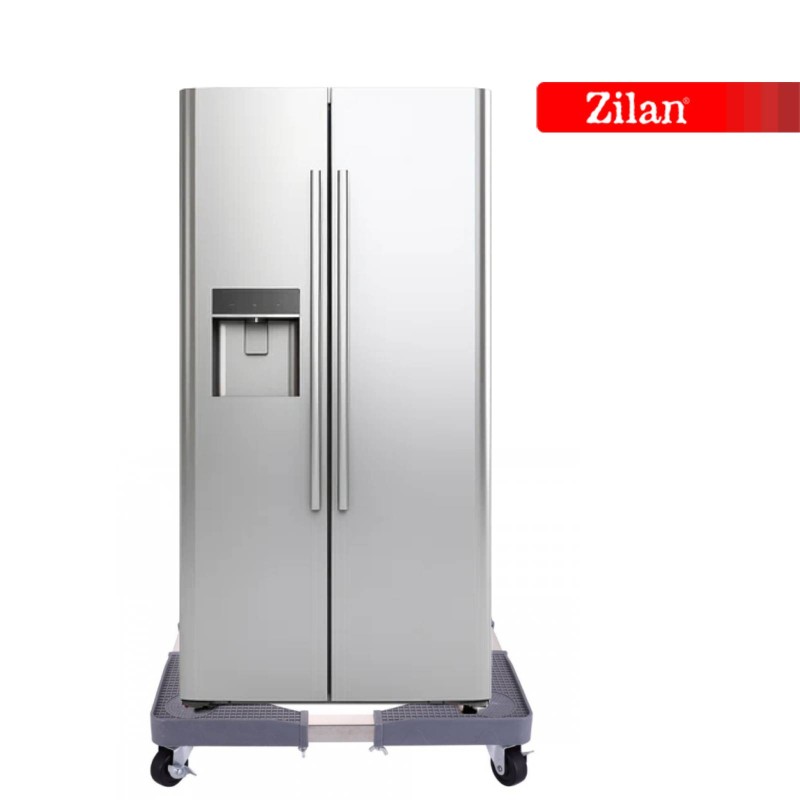 Suport reglabil Zilan ZLN-1642 pentru aragaz, frigider, masina de spalat, roti cu mecanism de blocare, 65cm, 300kg, culoare gri