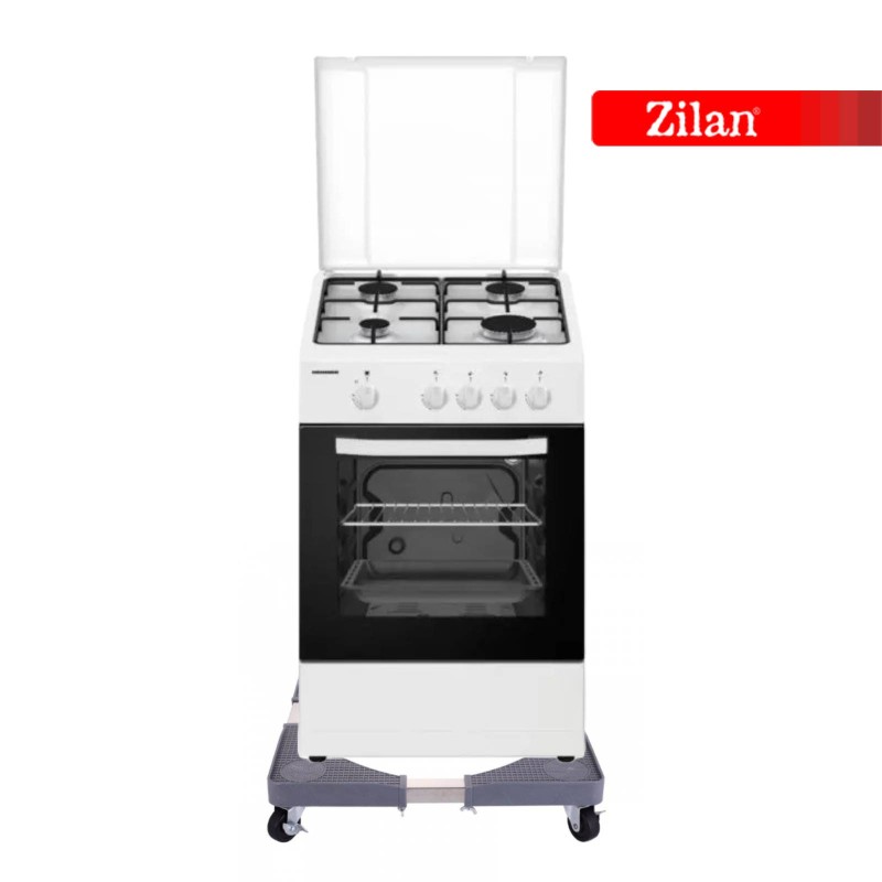 Suport reglabil Zilan ZLN-1642 pentru aragaz, frigider, masina de spalat, roti cu mecanism de blocare, 65cm, 300kg, culoare gri