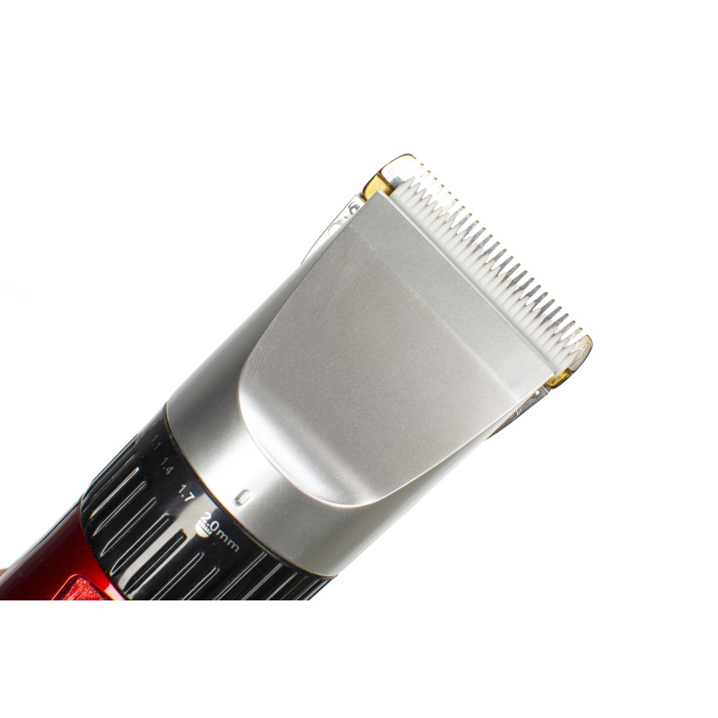 Aparat de tuns profesional Zilan ZLN1246 fara fir, cu acumulator de schimb inclus, 4 marimi de schimb, perie de curatare si ulei incluse, Rosu