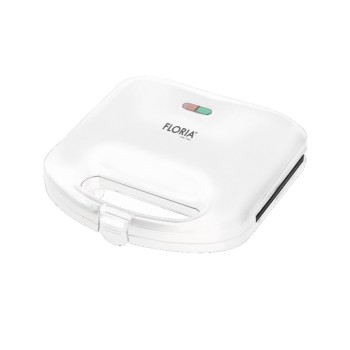 Sandwich Maker Floria ZLN-0830 Alb, Putere 750W, Placa de tip grill, Antiaderenta, indicator luminos