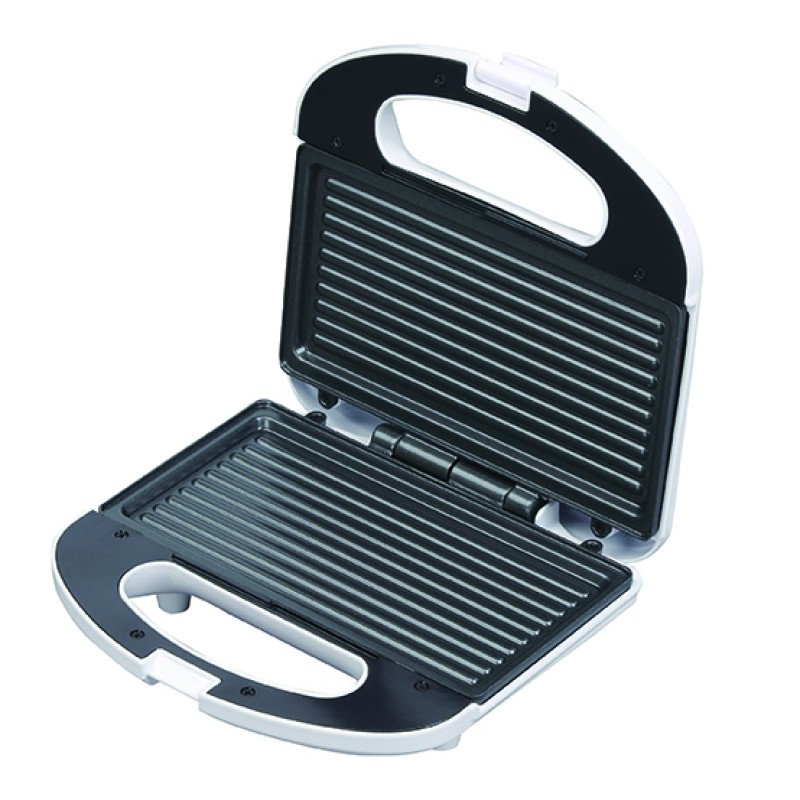 Sandwich Maker Floria ZLN-0830 Alb, Putere 750W, Placa de tip grill, Antiaderenta, indicator luminos
