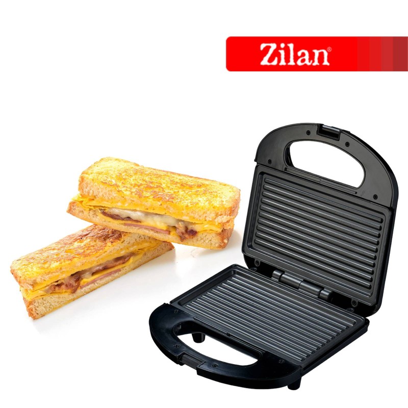 Sandwich Maker Floria ZLN-0829N, Putere 750W, Placa de tip grill, Antiaderenta, indicator luminos, Negru