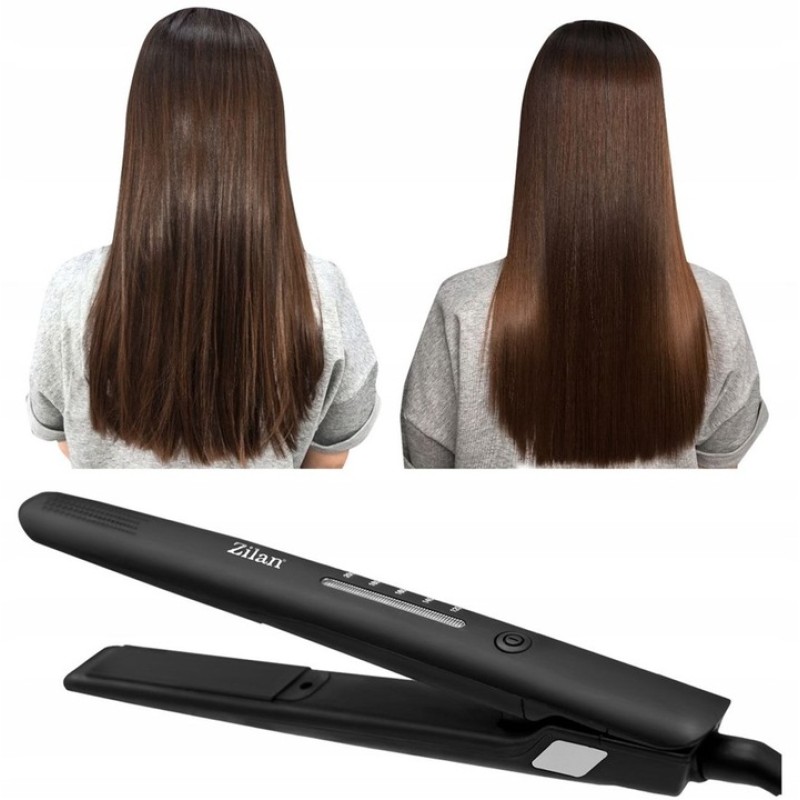 Placa de indreptat parul Zilan ZLN-1260, 200 grade, Invelis Ceramic, Indicator Luminos, Negru