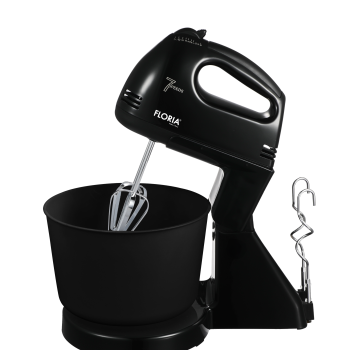 Mixer cu bol Floria ZLN-7574 Negru, 7 viteze, Bol plastic 2 Litri, Putere 150W, Negru