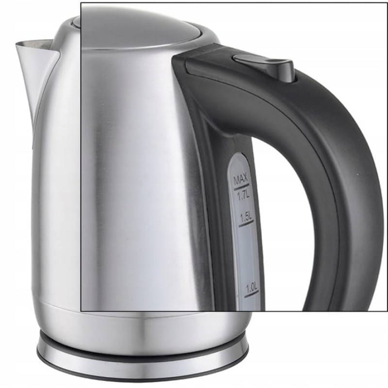 Fierbator electric Zilan ZLN-1680 Wasserkocher din inox, putere maxima 2200 W, capacitate 1.7 L, filtru, Negru
