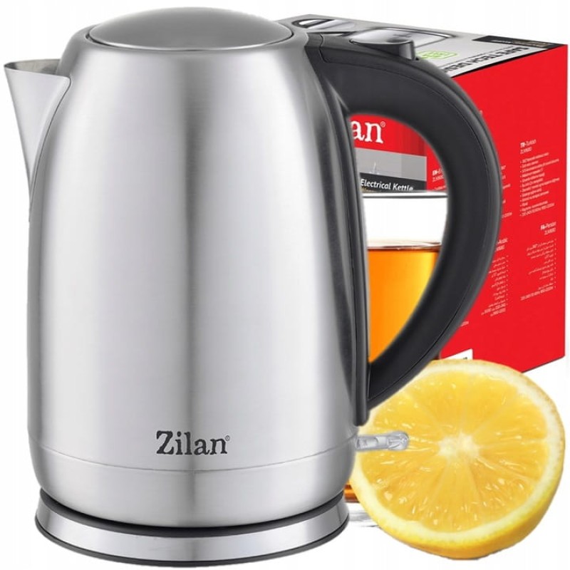 Fierbator electric Zilan ZLN-1680 Wasserkocher din inox, putere maxima 2200 W, capacitate 1.7 L, filtru, Negru