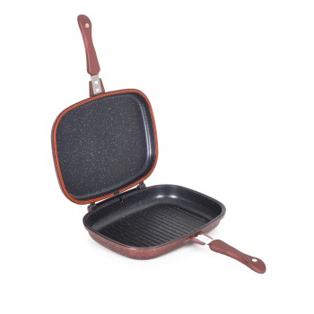 Tigaie dubla ZILAN ZLN-9522,culoare Rosu Diametru 30 cm, garnitura silicon rezerva,