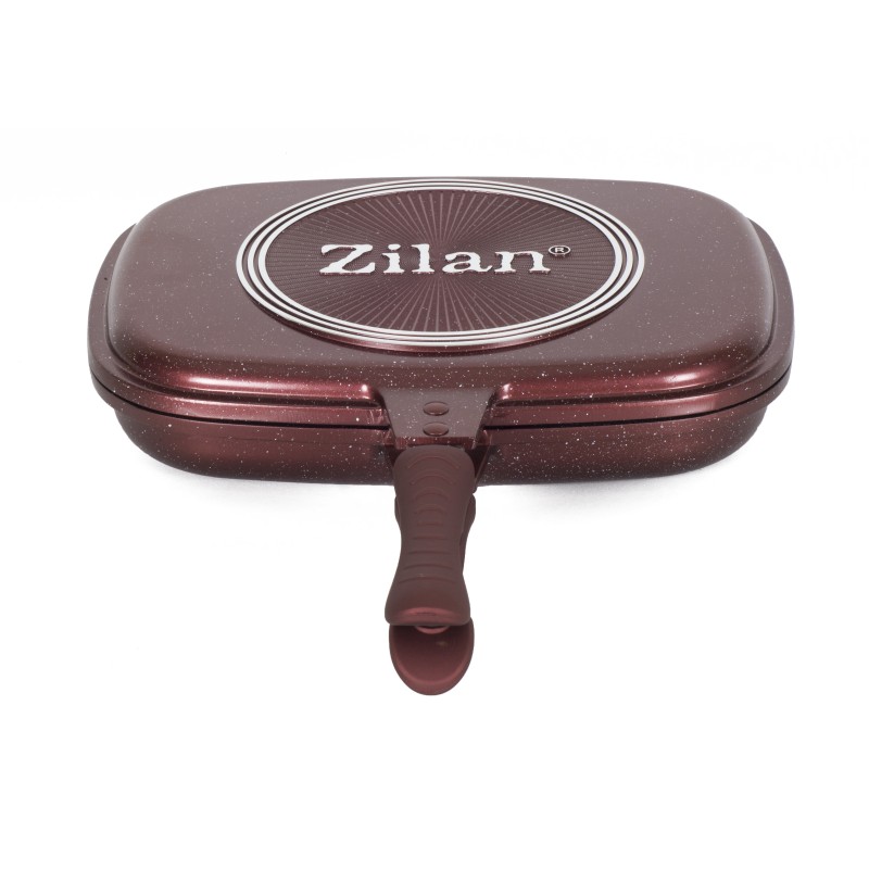 Tigaie dubla ZILAN ZLN-9522,culoare Rosu Diametru 30 cm, garnitura silicon rezerva,