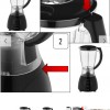 Blender FLORIA ZLN-3080 Negru, Putere 300W, capacitate 1.5L, 3 viteze, Functie puls-Vas plastic