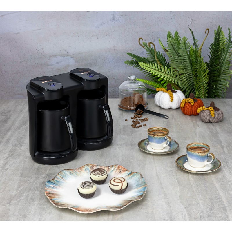 Aparat pentru preparat cafea turceasca dublu Zilan ZLN1291 Negru, Putere 400-400W, Capacitate 250-250ml
