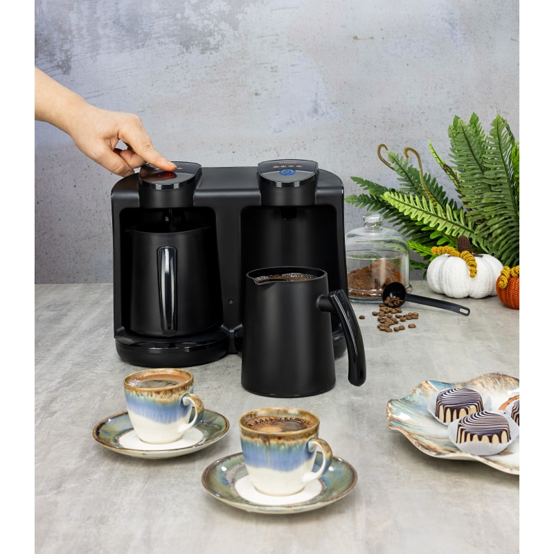 Aparat pentru preparat cafea turceasca dublu Zilan ZLN1291 Negru, Putere 400-400W, Capacitate 250-250ml