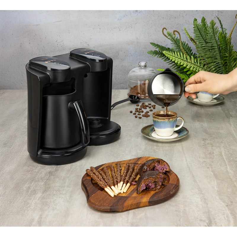 Aparat pentru preparat cafea turceasca dublu Zilan ZLN1291 Negru, Putere 400-400W, Capacitate 250-250ml
