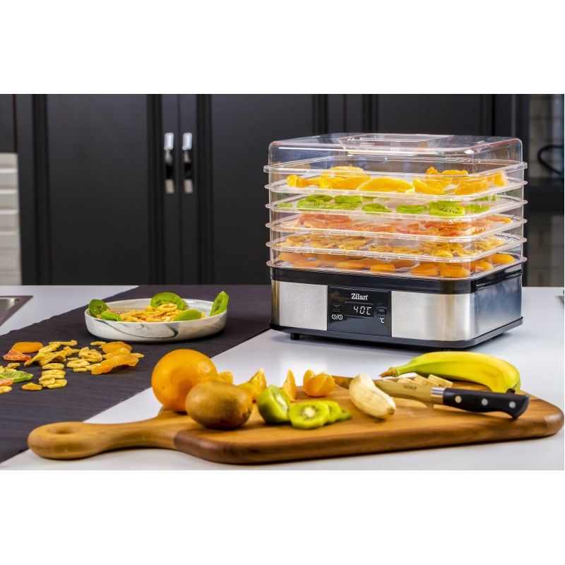 Deshidrator alimentar Zilan ZLN1932 inox, 245W, 5 nivele, termostat digital, silentios