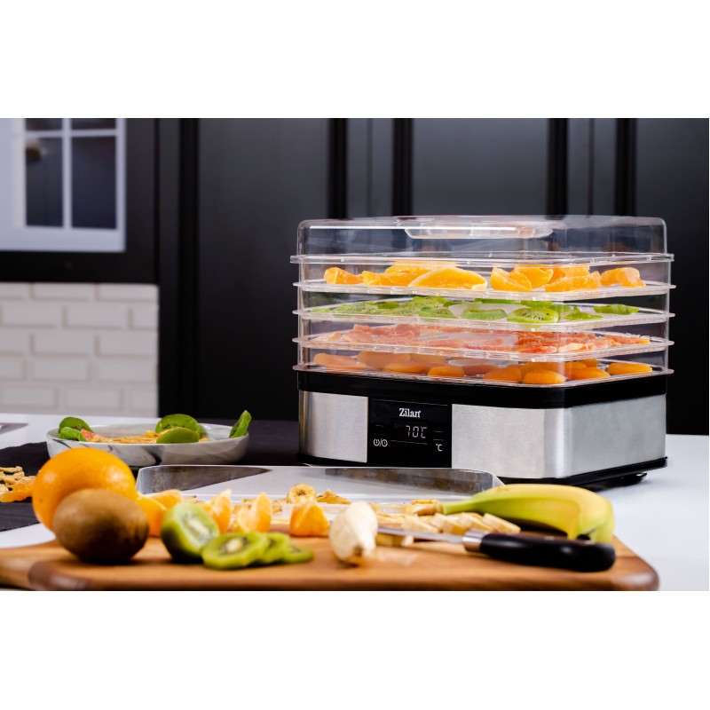 Deshidrator alimentar Zilan ZLN1932 inox, 245W, 5 nivele, termostat digital, silentios