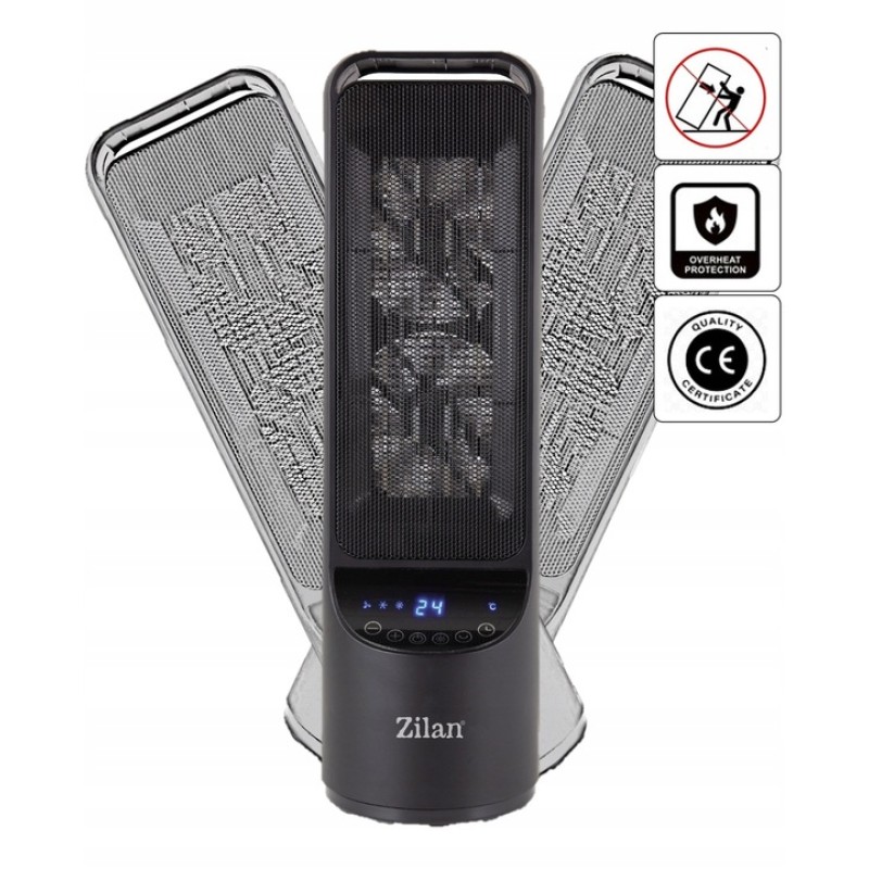 Aeroterma ceramica turn Zilan ZLN2052Negru, 2000W, timer 8H, siguranta la rasturnare