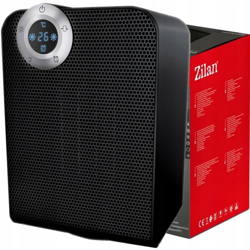 Aeroterma ceramica Zilan ZLN2021 Negru, 1800W, motor din cupru, rezistenta la apa IPX1