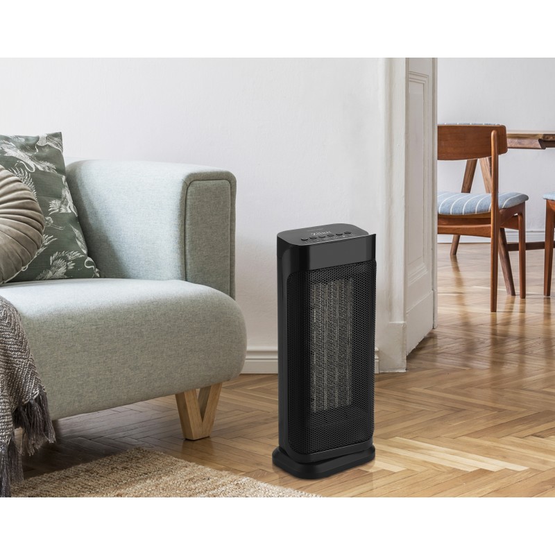 Aeroterma ceramica turn Zilan ZLN2045 negru, 2000W, oscilatie automata, timer 8H