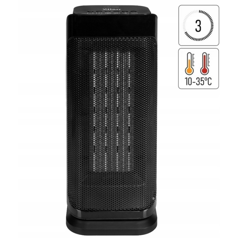 Aeroterma ceramica turn Zilan ZLN2045 negru, 2000W, oscilatie automata, timer 8H
