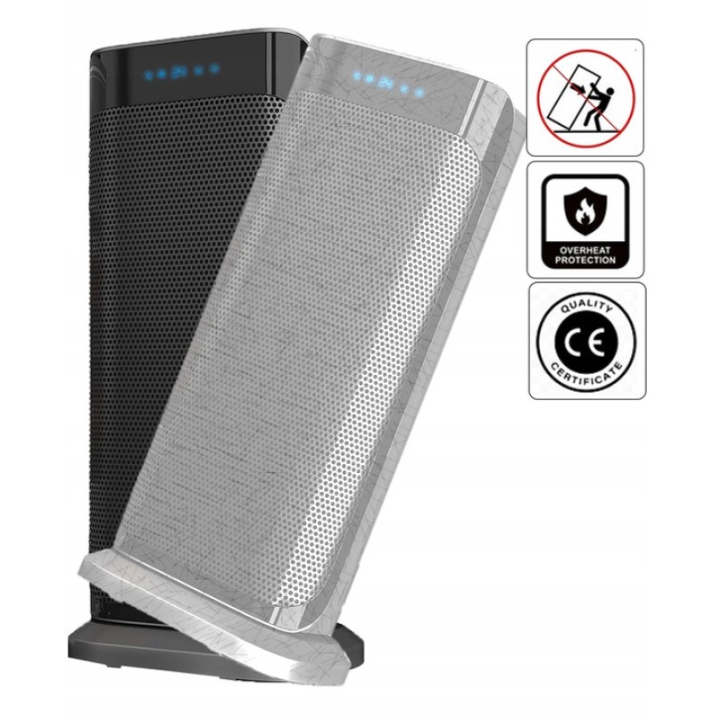 Aeroterma ceramica turn Zilan ZLN2045 negru, 2000W, oscilatie automata, timer 8H