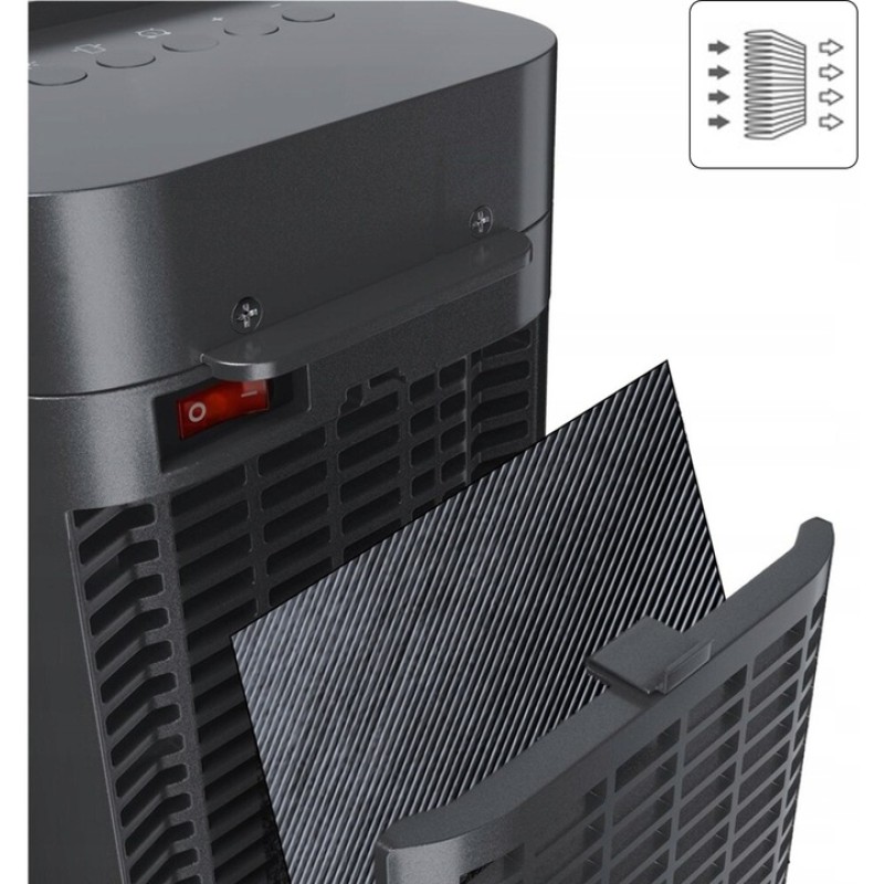 Aeroterma ceramica turn Zilan ZLN2045 negru, 2000W, oscilatie automata, timer 8H