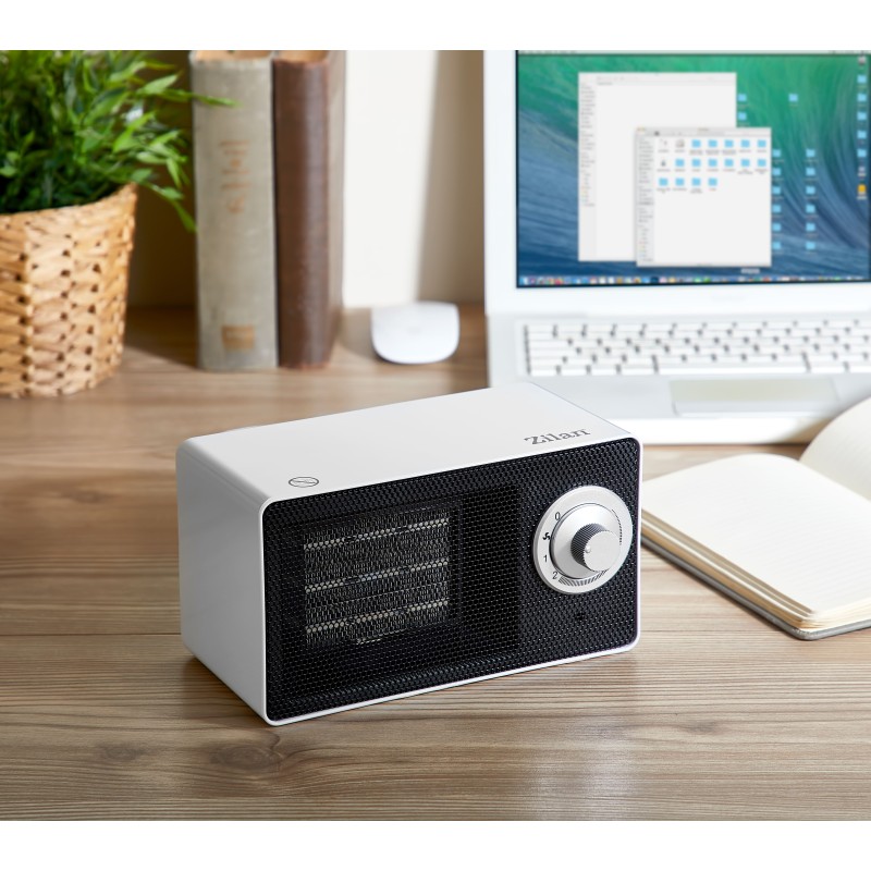 Aeroterma ceramica Zilan ZLN2007 Alb, 1000W, 2 nivele de incalzire, oprire automata la rasturnare