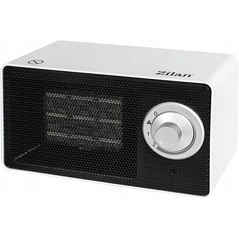 Aeroterma ceramica Zilan ZLN2007 Alb, 1000W, 2 nivele de incalzire, oprire automata la rasturnare