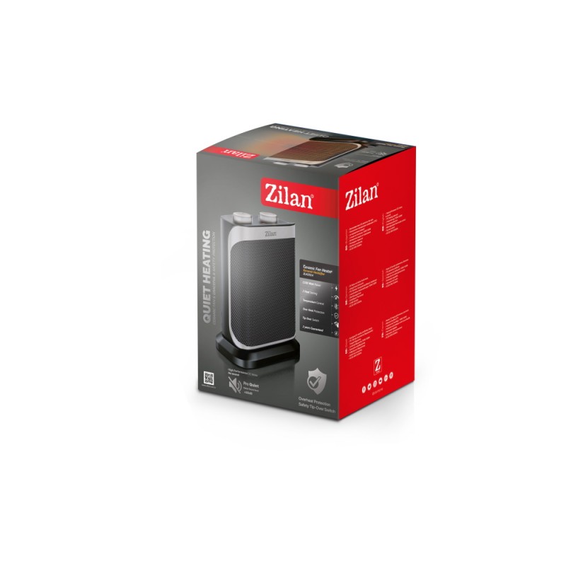 Aeroterma ceramica Zilan ZLN2014, 1500W, 2 nivele de incalzire, temperatura reglabila, siguranta la cadere