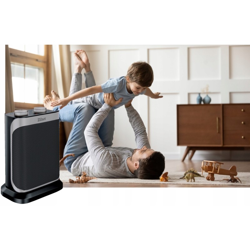 Aeroterma ceramica Zilan ZLN2014, 1500W, 2 nivele de incalzire, temperatura reglabila, siguranta la cadere