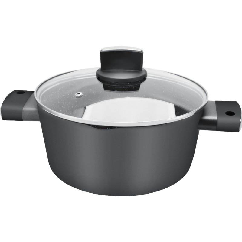 Set de oale Zilan ZLN0959 Negru, cu 7 piese, invelis din marmura si manere fine la atingere