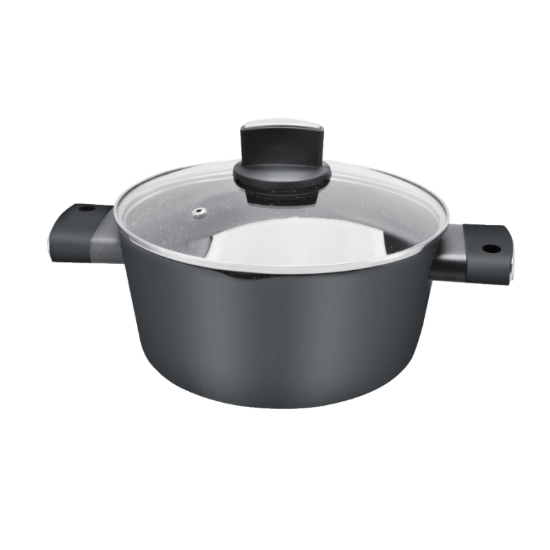 Set de oale Zilan ZLN0942 Negru, cu 9 piese, invelis din marmura si manere fine la atingere