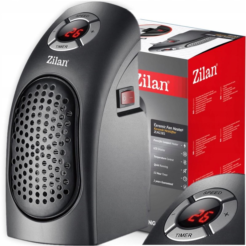 Aeroterma ceramica Zilan ZLN2281 Negru, ecran LCD, foarte puternica si comapacta